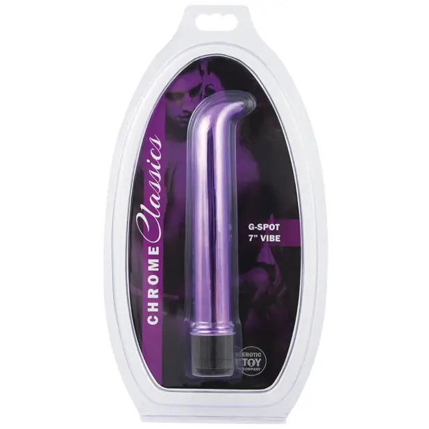 Erotic Toy Company Chrome Classics 7’’ G Spot Vibe - Purple - Vibrators