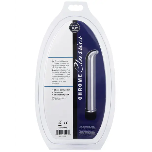 Erotic Toy Company Chrome Classics 7’’ G Spot Vibe - Silver - Vibrators