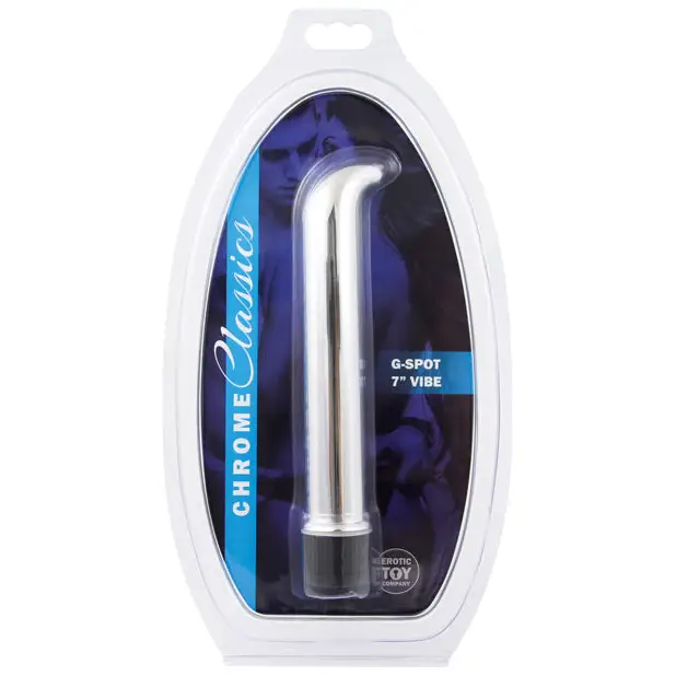 Erotic Toy Company Chrome Classics 7’’ G Spot Vibe - Silver - Vibrators