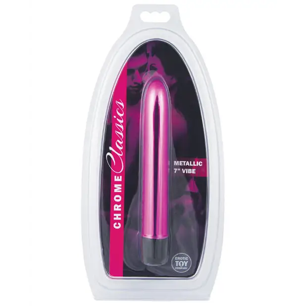Erotic Toy Company Chrome Classics 7’’ Vibe - Pink - Vibrators