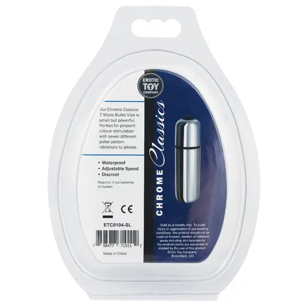 Erotic Toy Company Chrome Classics Bullet 7 Speed - Silver - Stimulators