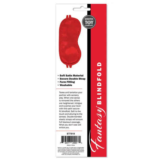 Erotic Toy Company Satin Fantasy Blindfold - Red - Bondage Blindfolds & Restraints