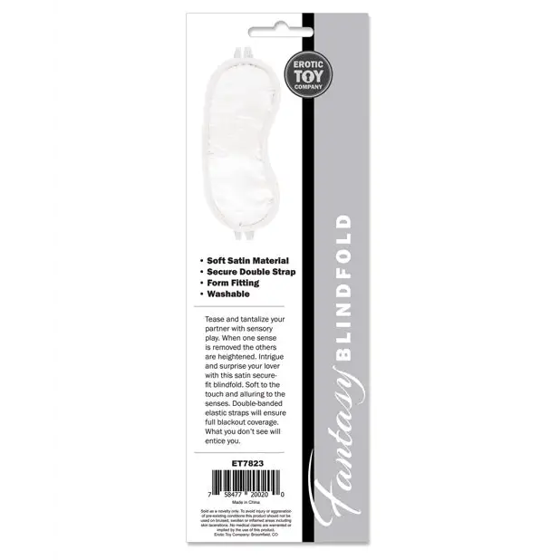 Erotic Toy Company Satin Fantasy Blindfold - White - Bondage Blindfolds & Restraints