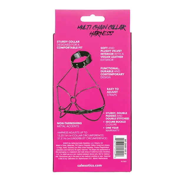 Euphoria Collection Multi Chain Collar Harness - Bondage Blindfolds & Restraints