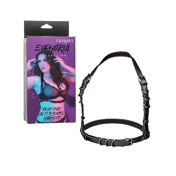 Euphoria Collection Plus Size Halter Buckle Harness - Bondage Blindfolds & Restraints