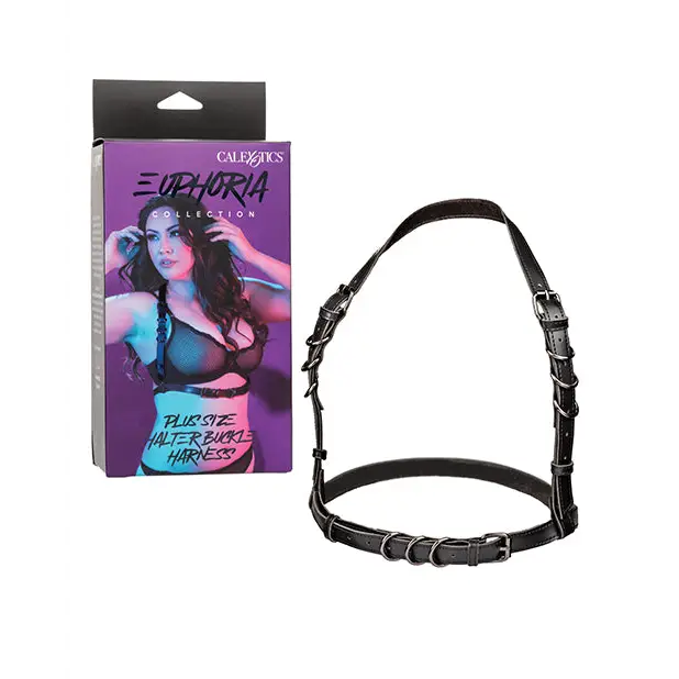 Euphoria Collection Plus Size Halter Buckle Harness - Bondage Blindfolds & Restraints