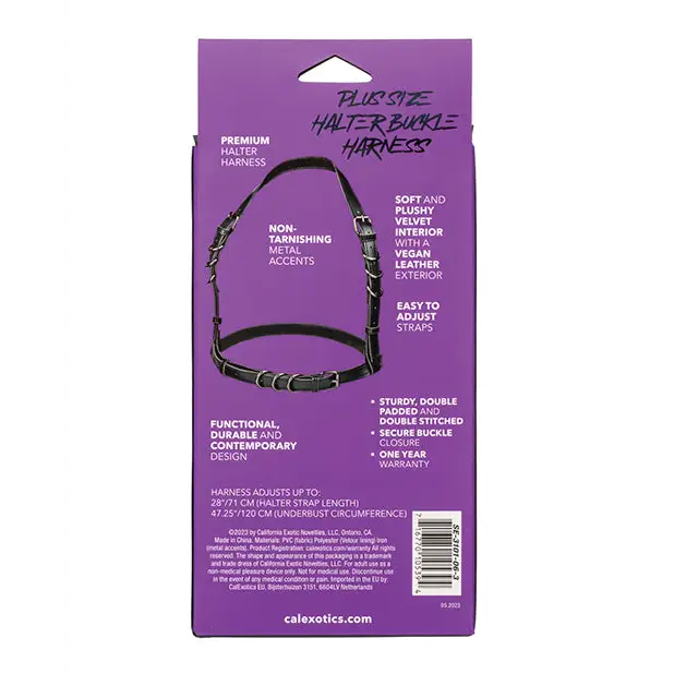 Euphoria Collection Plus Size Halter Buckle Harness - Bondage Blindfolds & Restraints