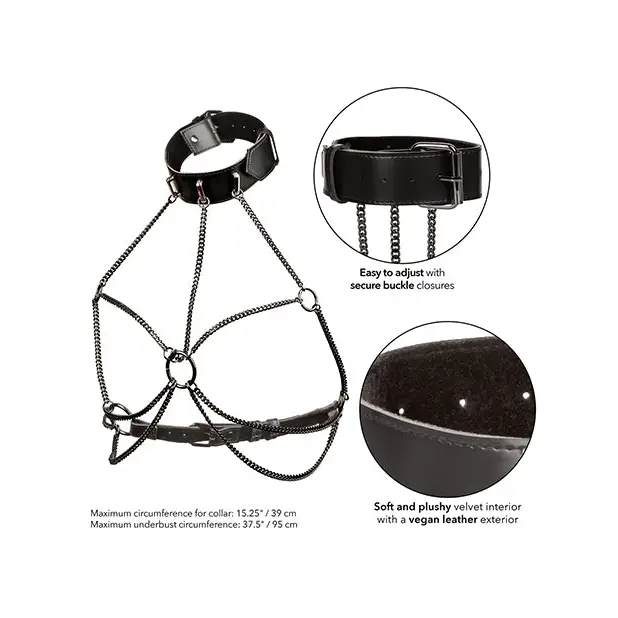Euphoria Collection Plus Size Multi Chain Collar Harness - Bondage Blindfolds & Restraints