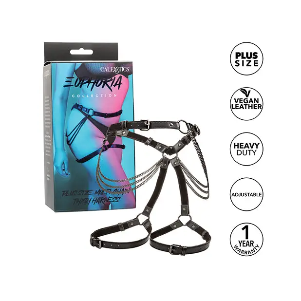 Euphoria Collection Plus Size Multi Chain Thigh Harness - Bondage Blindfolds & Restraints