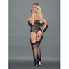 Euphoria Cupless Bustier w/Hose Black O/S - Lingerie - Packaged