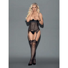 Euphoria Cupless Bustier w/Hose Black O/S - Lingerie - Packaged
