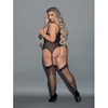 Euphoria Cupless Bustier w/Hose Black QN - Lingerie - Plus/Queen - Packaged