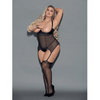Euphoria Cupless Bustier w/Hose Black QN - Lingerie - Plus/Queen - Packaged