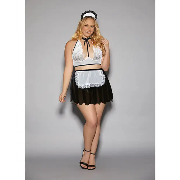 Euphoria French Maid w/Headpiece Black/White QN - Costumes