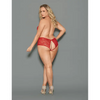 Euphoria Halter Tie Open Crotch & Butt Teddy Red QN - Lingerie - Plus/Queen - Packaged