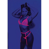 Euphoria Neon Bra Garterbelt & Panty Neon Pink O/S - Lingerie - Packaged
