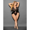 Euphoria Open Flirty Teddy Black/Red QN - Lingerie - Plus/Queen - Packaged