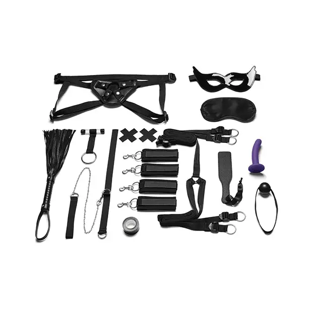 Everything You Need Bondage In a Box 12 pc Bedspreader Set - Bondage Blindfolds & Restraints