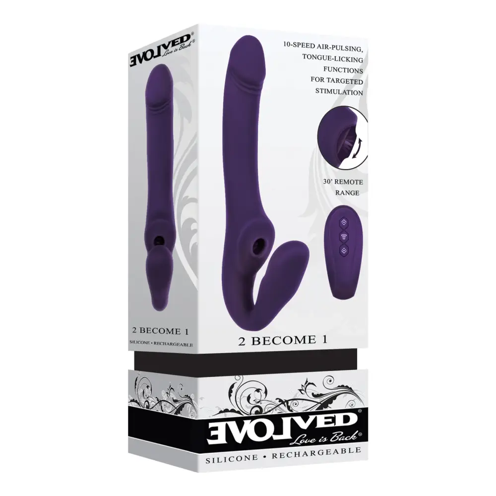 Evolved 2 Become 1 Strapless Strap On - Purple - Strap Ons
