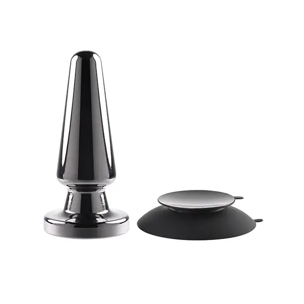 Evolved Advanced Vibrating Rechargeable Metal Plug - Black - Anal Products