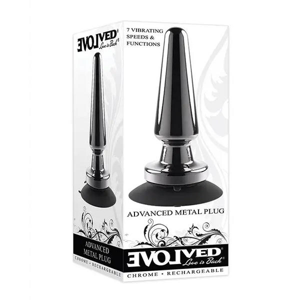 Evolved Advanced Vibrating Rechargeable Metal Plug - Black - Anal Products