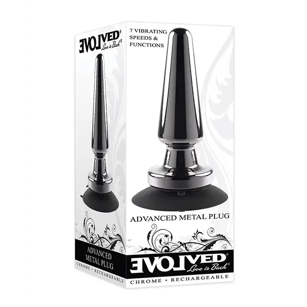 Evolved Advanced Vibrating Rechargeable Metal Plug - Black - Anal Products