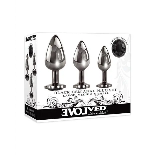 Evolved Black Gem Anal Plug set - Anal Products