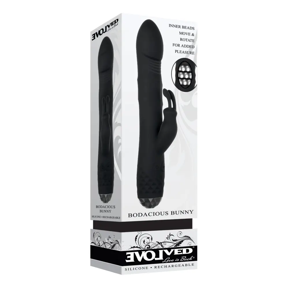 Evolved Bodacious Bunny Rotating Rabbit - Black - Vibrators