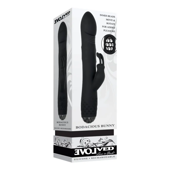 Evolved Bodacious Bunny Rotating Rabbit - Black - Vibrators