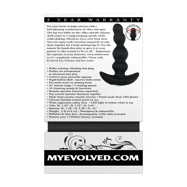 Evolved Bump N’ Groove Vibrating Butt Plug - Black - Anal Products
