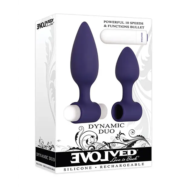 Evolved Dynamic Duo Anal Rechargeable - Purple/White - Anal Products