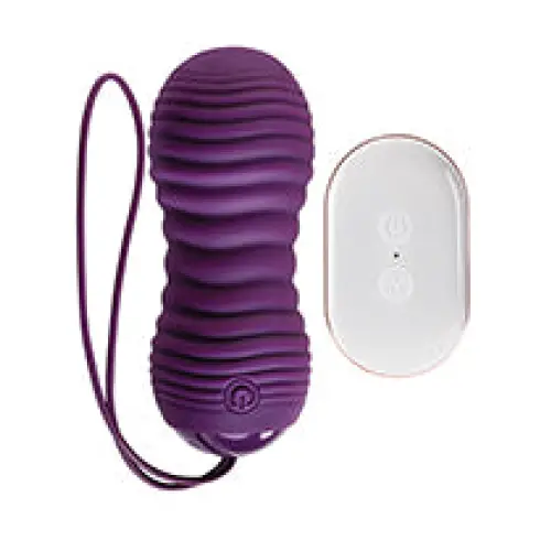 Evolved Eager Egg Vibrating & Thrusting Egg w/Remote - Purple - Stimulators