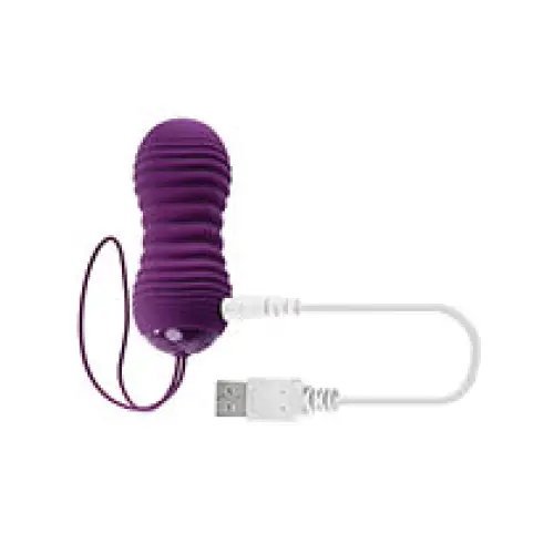 Evolved Eager Egg Vibrating & Thrusting Egg w/Remote - Purple - Stimulators