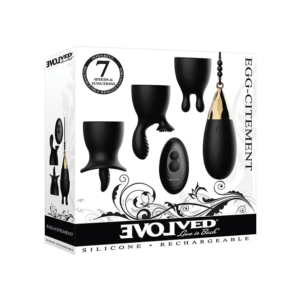 Evolved Egg Citement Rechargeable Bullet - Black/Gold - Stimulators
