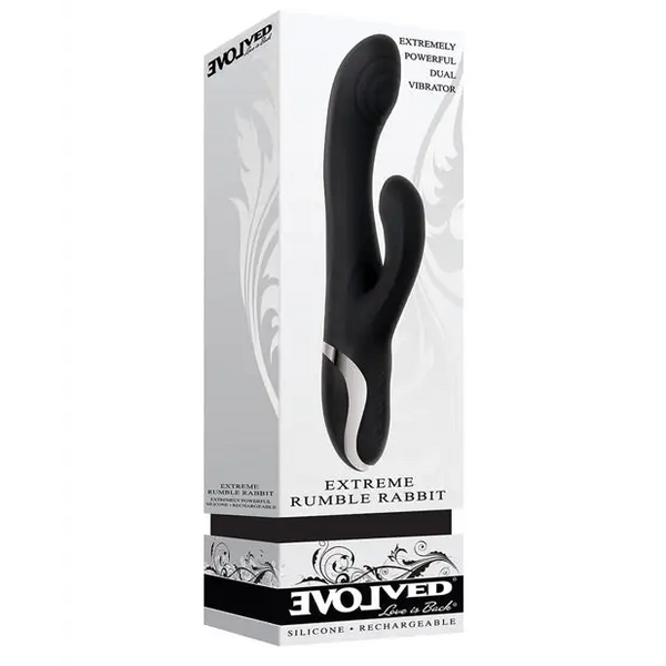 Evolved Extreme Rumble Rabbit Dual Stim Rechargeable - Black - Vibrators