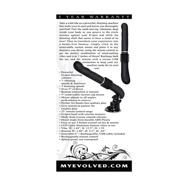 Evolved G Force Thruster - Black - Sex Machines