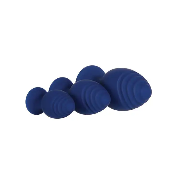 Evolved Get Your Groove on 3 pc Silicone Anal Plug Set - Blue - Anal Products