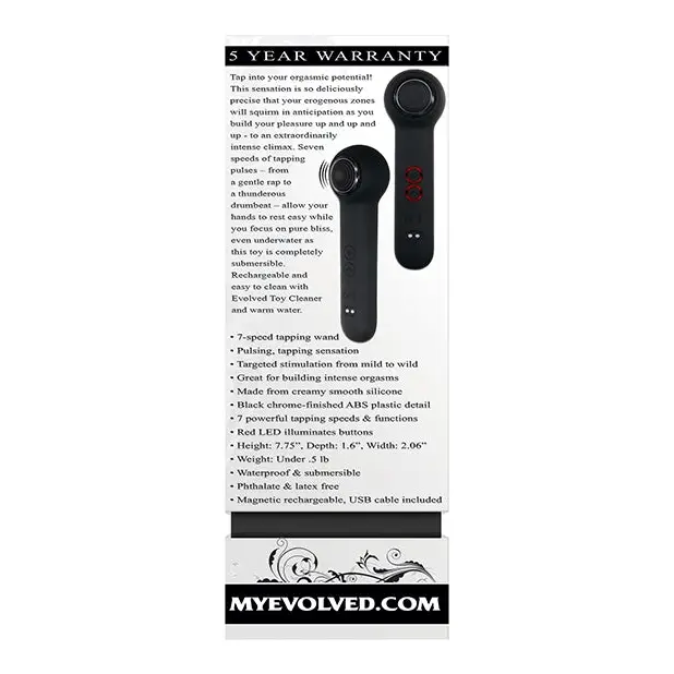 Evolved I Wander Tapping Wand - Black - Stimulators