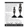 Evolved Joy Sticks 2 pc Plug Set - Black/Chrome - Anal Products