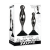 Evolved Joy Sticks 2 pc Plug Set - Black/Chrome - Anal Products