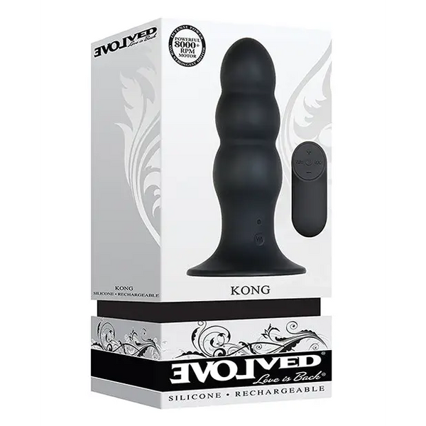 Evolved Kong Rechargeable Anal Plug - Black - Anal Products