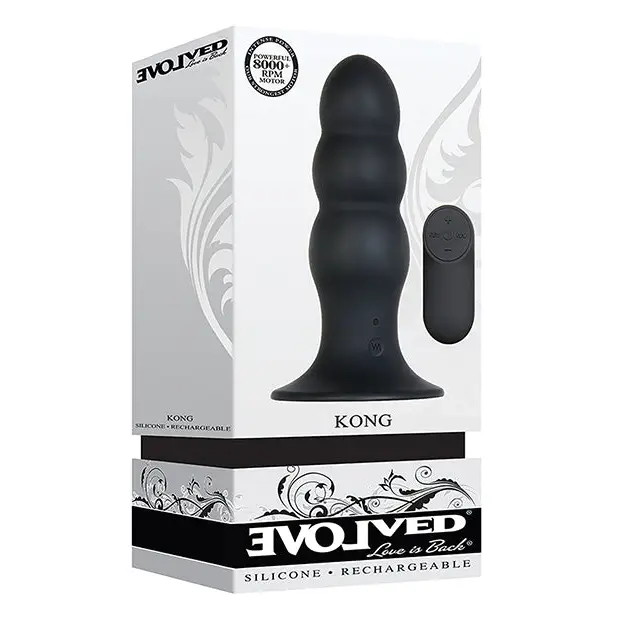 Evolved Kong Rechargeable Anal Plug - Black - Anal Products