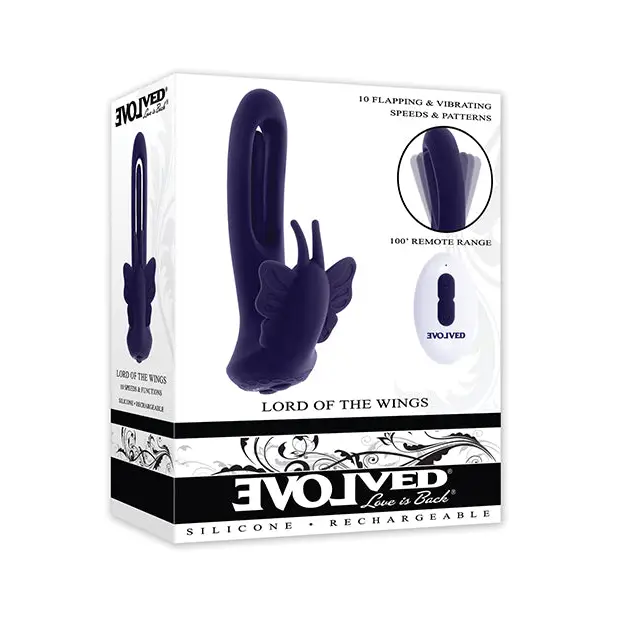 Evolved Lord of the Wings Flapping & Vibrating Stimulator - Purple - Stimulators