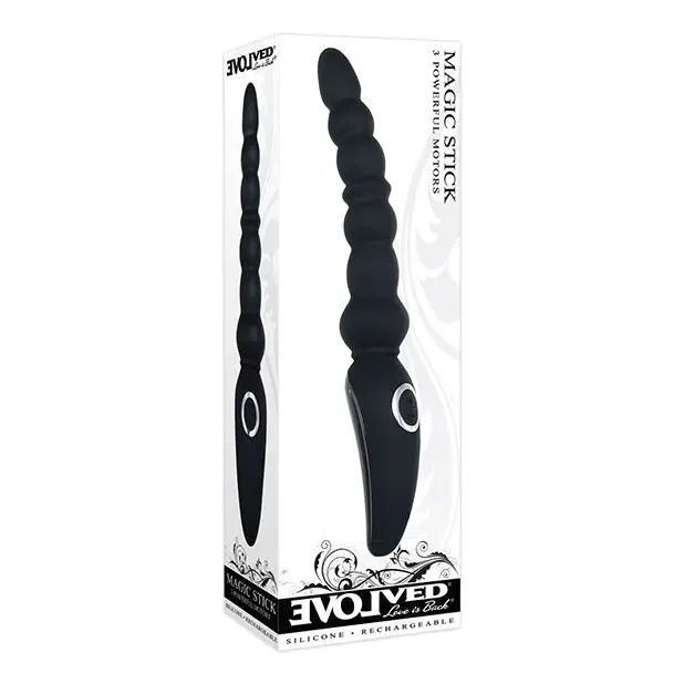 Evolved Magic Stick Beaded Vibrator - Black - Anal Products
