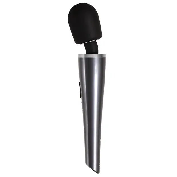 Evolved Mighty Metallic Wand - Gray/Black - Massage Products