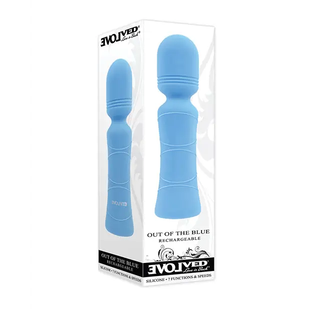 Evolved Out of The Blue Vibrating Mini Wand - Blue - Massage Products