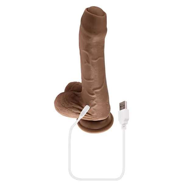 Evolved Peek A Boo Vibrating Dildo - Dark - Dongs & Dildos