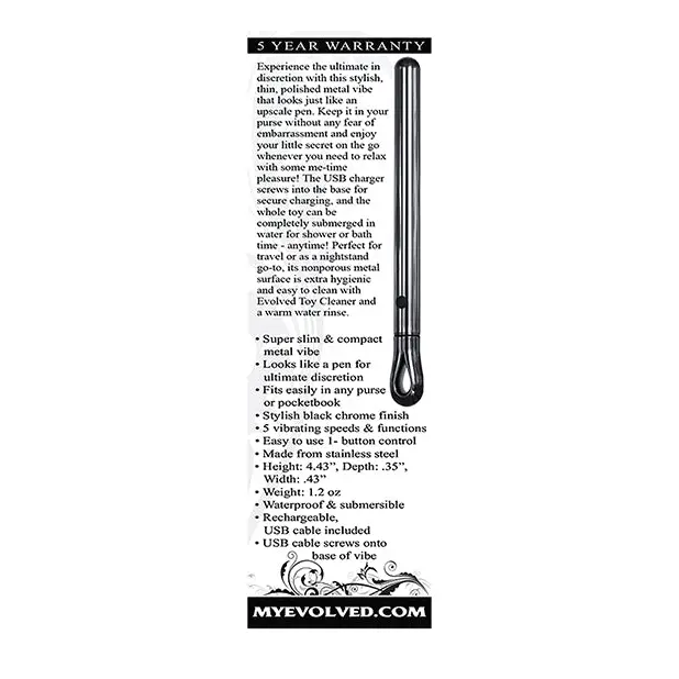 Evolved Pen Pal Vibe - Black - Vibrators