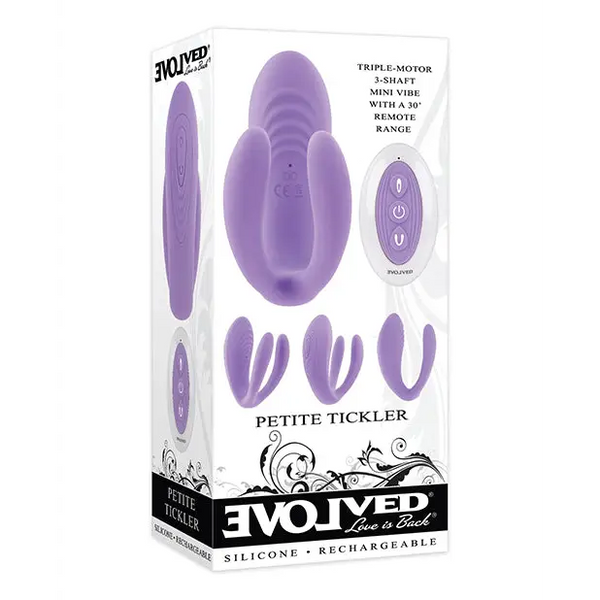 Evolved Petite Tickler Mini Vibe w/Remote - Purple - Stimulators
