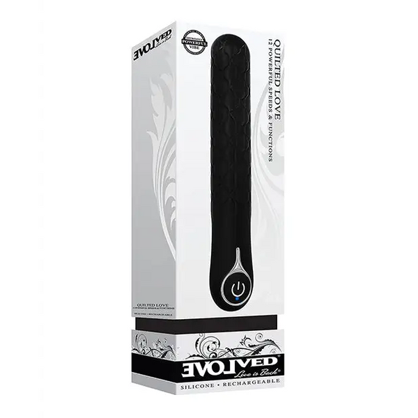 Evolved Quilted Love Rechargeable Vibrator - Black - Vibrators